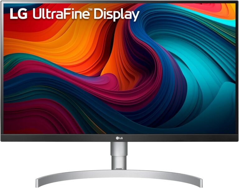 LG UltraFine UHD 27-Inch 4K UHD 2160p Laptop Monitor 27UN850-W, IPS with VESA DisplayHDR 400, AMD FreeSync, and USB-C, White,Silver