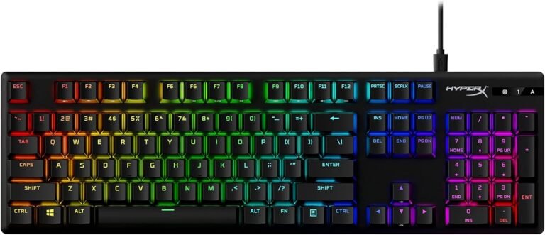HyperX Alloy Origins PBT – Mechanical Gaming Keyboard, PBT Keycaps, RGB lighting, Compact, Aluminum Physique, Adjustable Toes, Customizable with HyperX NGENUITY, Onboard Reminiscence – HyperX Clicky Blue Change