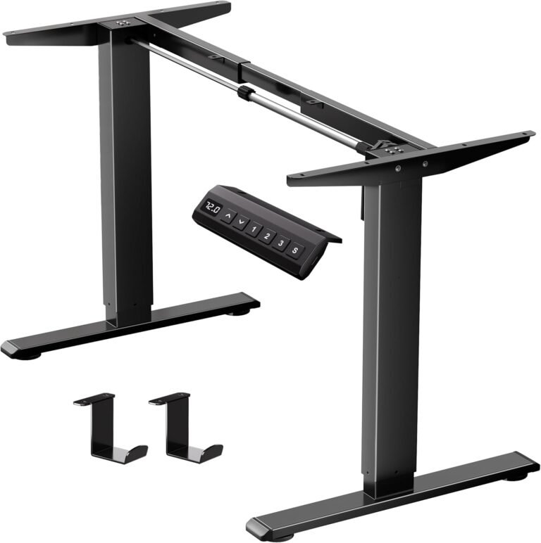 Standing Desk Body for 37 to 77.5” Desktop, Electrical Adjustable Standing Desk Legs with Reminiscence Presets, Stand Up Desk Base Workstation Body for Residence Workplace, Black Body Solely