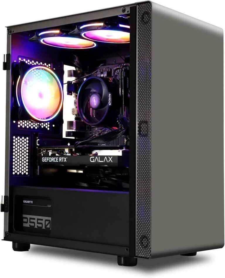 MXZ Gaming PC Desktop Laptop, AMD Ryzen 5 5600, RTX4060,16GB DDR4, NVME 1 T SSD, 6RGB Followers, Win 11 Professional Prepared, Gamer Desktop Laptop(R5 5600| RTX4060)