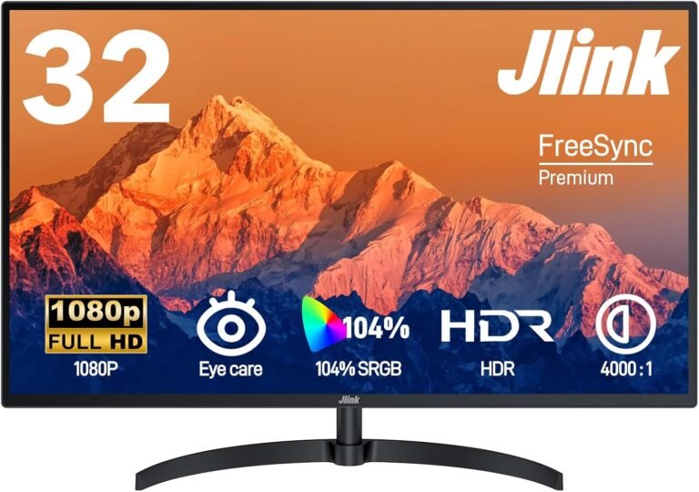 Laptop Monitor FHD 32 Inch Monitor, 1920x1080P 60Hz 104% sRGB Show w/HDMI VGA 3.5mm Audio, HDR, VA Display screen w/Freesync, Tilt，VESA Mount