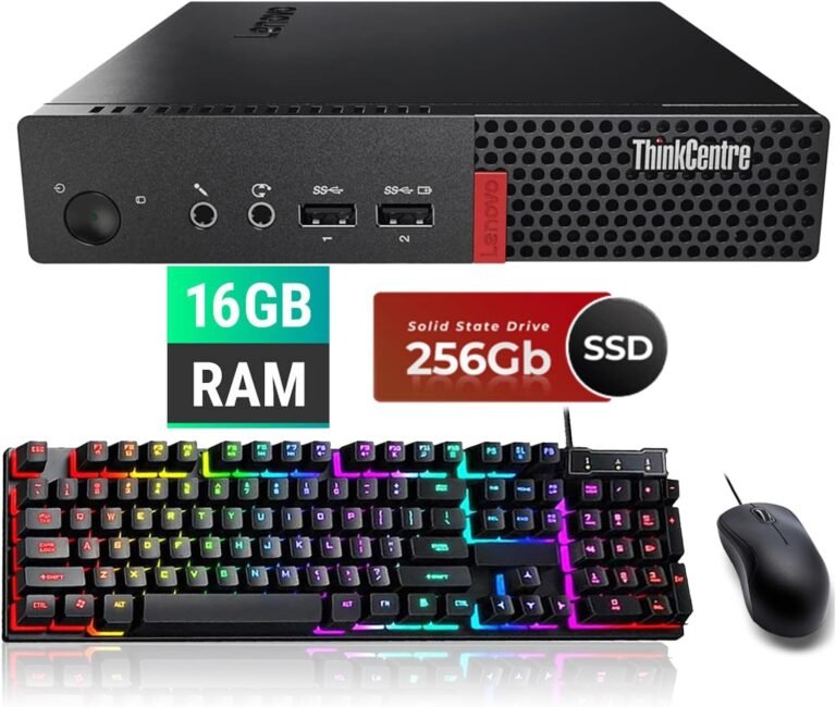 Lenovo ThinkCentre M710Q Tiny PC, i5-6500 3.2GHz As much as 3.6GHz, 16GB RAM 256GB SSD, RGB Keyboard, Mouse, Micro Pc Home windows 10 Professional, LENOVO M710Q TINY (Renewed)