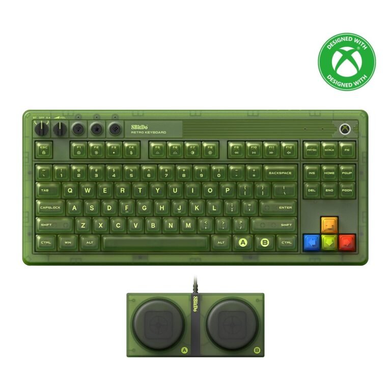 8BitDo Retro 87 Mechanical Keyboard with RGB Backlight, Bluetooth/2.4G/USB-C Scorching Swappable Wi-fi Gaming Keyboard for Home windows and Android – Xbox Version (Formally Licensed)