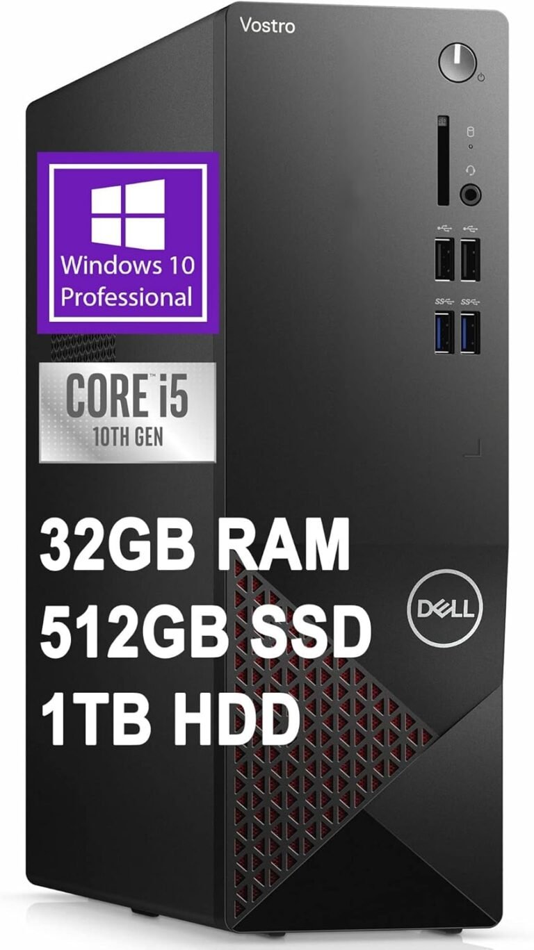 Dell Flagship Vostro 3000 3681 Small Desktop Laptop tenth Gen Intel Hexa-Core i5-10400 (Beats i7-7700)32GB RAM 512GB SSD 1TB HDD Intel UHD Graphics No DVD Keybord&Mouse WiFi Win10 Professional Black Renewed