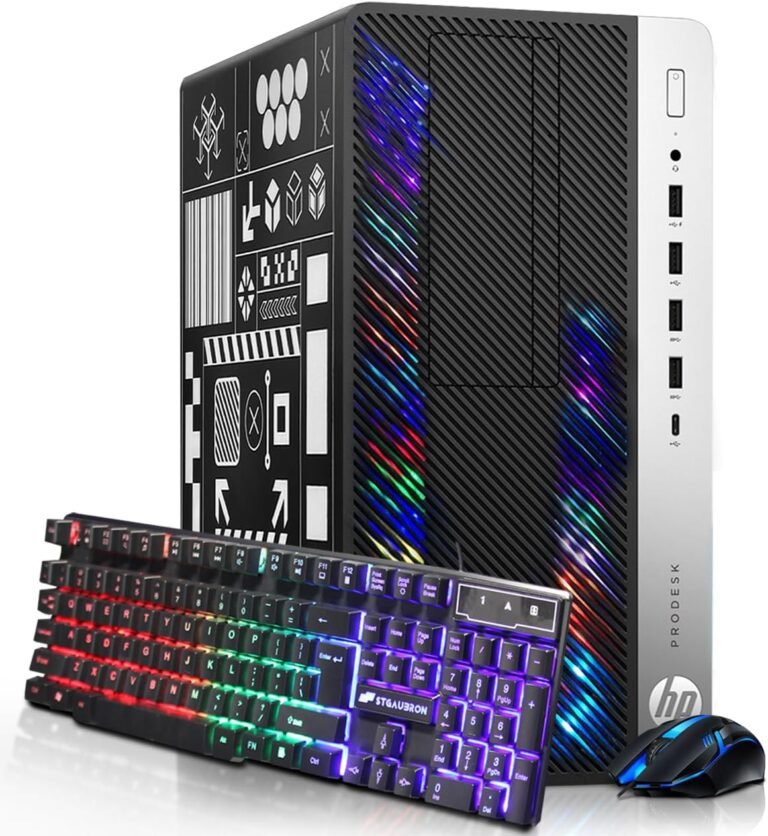 HP RGB Gaming Desktop Pc, Intel Quad Core I5-6500 as much as 3.6GHz, GeForce GT 1030 2G, 32GB DDR4, 1T SSD + 3T HDD, RGB Keyboard & Mouse, 600M WiFi & Bluetooth, Win 10 Professional (Renewed)