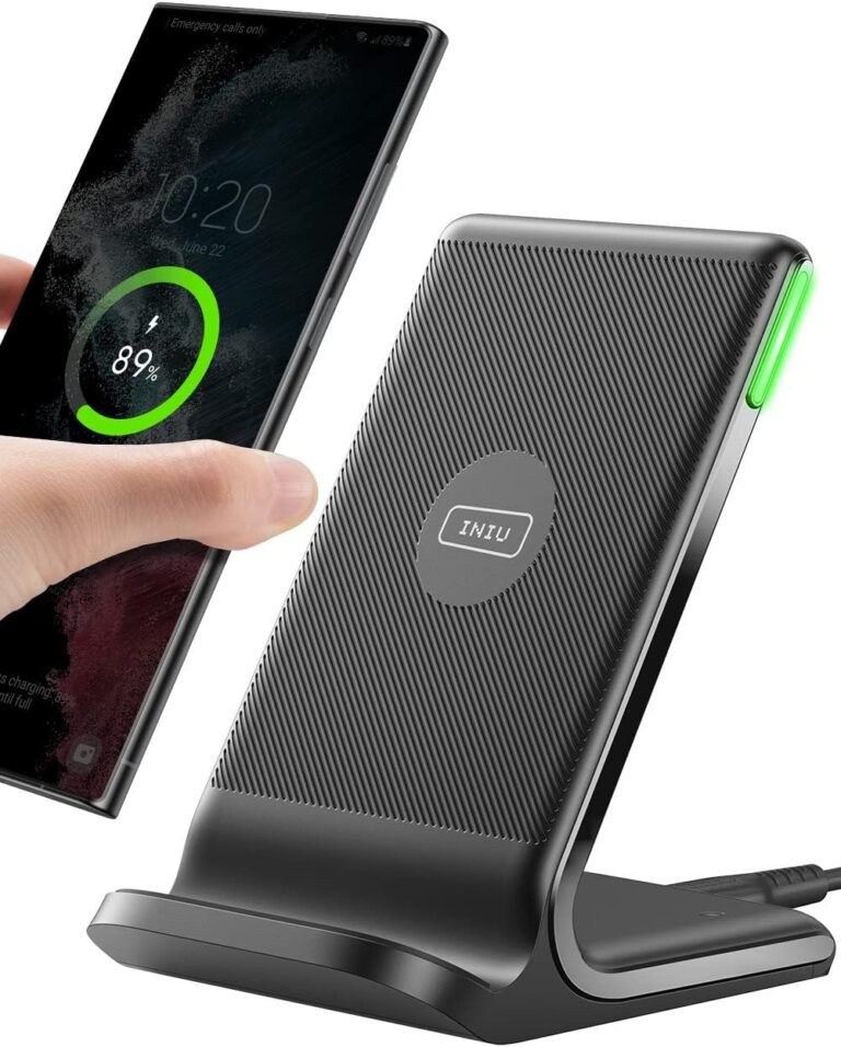 INIU Wi-fi Charger, 15W Quick Qi-Licensed Wi-fi Charging Station with Sleep-Pleasant Adaptive Gentle Appropriate with iPhone 16 15 14 13 Professional XS 8 Plus Samsung Galaxy S23 S22 S21 Word 20 Google and so on
