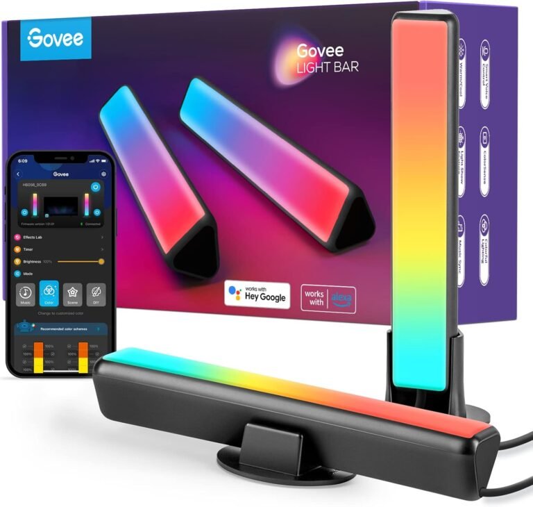Govee Sensible LED Gentle Bars, Work with Alexa and Google Assistant, RGBICWW WiFi TV Backlights with Scene and Music Modes for Gaming, Photos, PC, Room Ornament