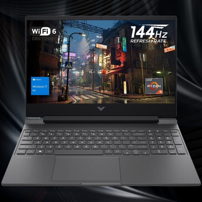 HP Victus 15.6 Ryzen 5 Premium Gaming Laptop computer, 15.6 FHD 144Hz, Ryzen 5 7535HS (Beats Intel i5-13420H), AMD Radeon RX 6550M (Beats Nvidia GeForce RTX 3050), 16GB DDR5 RAM, 1TB SSD, Backlit KB, W11 Professional
