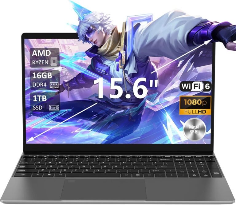 15.6″ Laptop computer Pc,Steel Shell,Gaming Laptops with FHD IPS Show,AMD Ryzen7 5700U Octa-Core Processor,16GB LPDDR4,1TB PCIe SSD,Fingerprint Reader,Backlit Keyboard,Webcam,WiFi 6,Gray