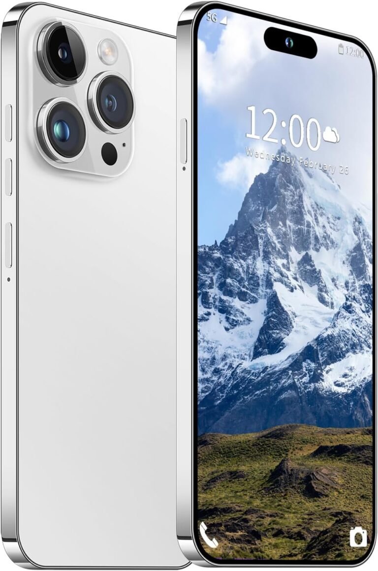 I15 Professional MAX Unlocked Telephone,Smartphone Battery 6800mAh 6.8″ HD Display screen The Telephone,Android 13.0 6+256GB with 128GB Reminiscence Card Cell Telephone, 5G/Face ID/Fingerprint Lock/GPS (White)