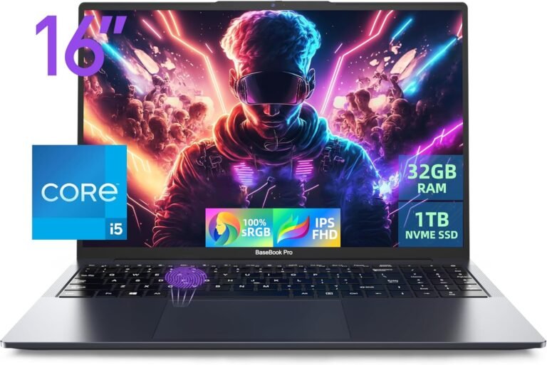 Gentle Gaming Laptop computer Laptop for College & Workplace, 16 inch Laptops, Core i5 CPU, Iris Plus Graphics, 32GB RAM & 1TB SSD, 100% sRGB 1920x1200p IPS FHD 16:10 Show, LAN, WiFi, Bluetooth