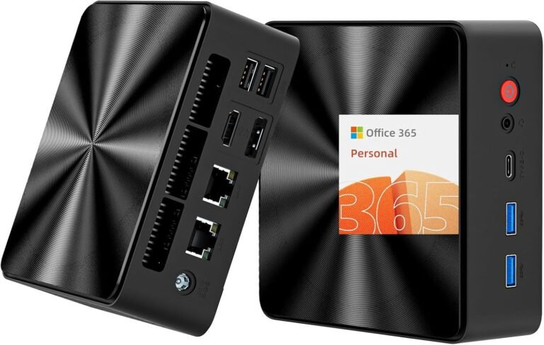 Mini PC, 1 12 months Workplace 365, Intel Quad-Core N100(As much as 3.4GHz), 16GB(4GB) RAM 640GB SSD(128GB+512GB), Twin LAN Mini Desktop Computer systems Home windows 11, 4K Triple Show, Kind-C, WiFi 6, BT 5.2 Micro PC