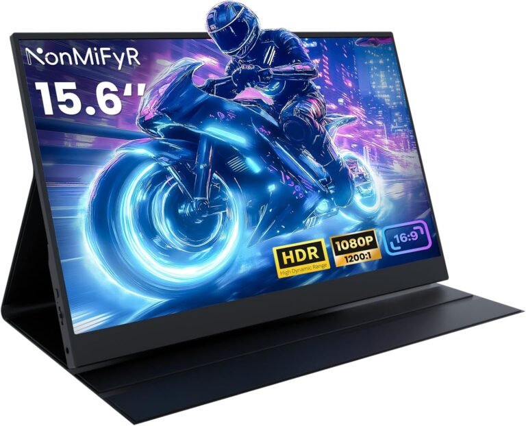Moveable Monitor, 15.6inch 1080P FHD IPS Laptop computer Monitor, USB C HDMI Display screen Extender for Laptop computer with Protecting Case and Audio system, Journey Gaming Exterior Monitor for Laptop computer/Desktop/PC/Mac/Telephone/Xbox