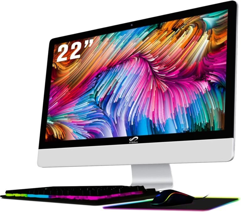 All-in-One Desktop, 22 inch Show, Intel Core i7 3.1G as much as 3.9G, 16G, 1T SSD, WiFi, BT 5.0, RGB Keyboard & Mouse & Mouse Pad, Webcam, W10H64