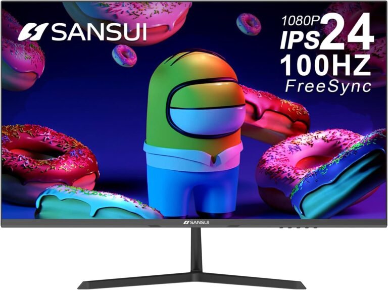 SANSUI Monitor 24 inch 100Hz IPS 1080P Laptop Monitor HDMI VGA HDR Tilt Adjustable/VESA Appropriate, for Recreation and Workplace (ES-24X3AL HDMI Cable Included)