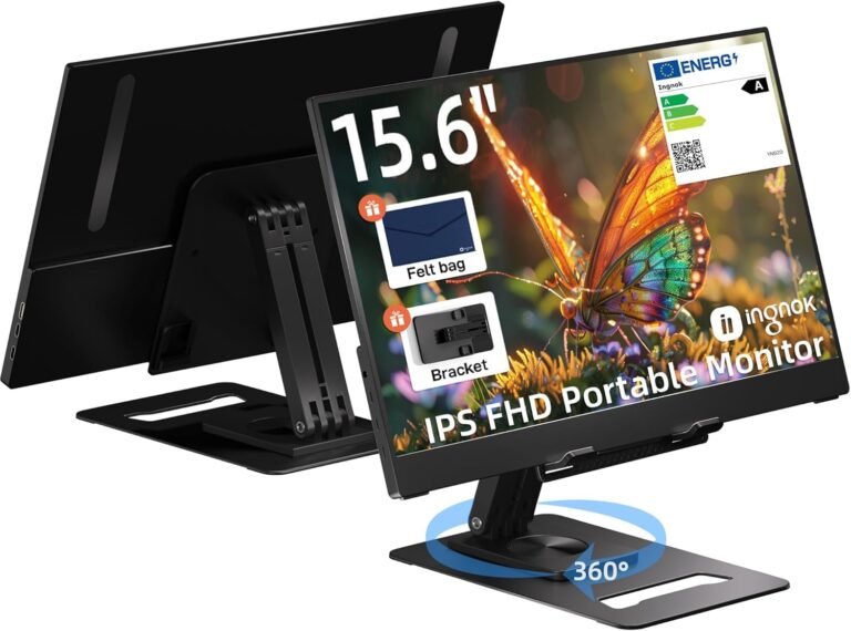15.6” FHD IPS Moveable Monitor – Extremely Slim Exterior Display screen with USB C/HDMI for Laptop computer, Mac, PC, Cellphone, PS4, PS5, Change