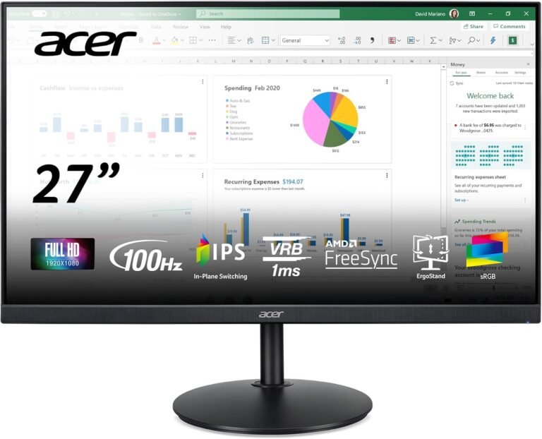 Acer CB272 Ebmiprx 27″ FHD 1920 x 1080 Zero Body Dwelling Workplace Monitor | AMD FreeSync | 1ms VRB | 100Hz | 99% sRGB | Top Adjustable Stand with Swivel, Tilt & Pivot (Show Port, HDMI & VGA Ports)