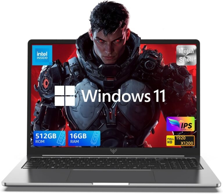 16.0-inch Laptop computer, 16GB DDR4 512GB SSD, Home windows 11 Laptop computer with Intel twelfth Quad-Core Processor(As much as 3.6GHz), 1920P FHD Show, Metallic Shell, WiFi 6, USB3.2, Type_C, Lengthy Battery Life