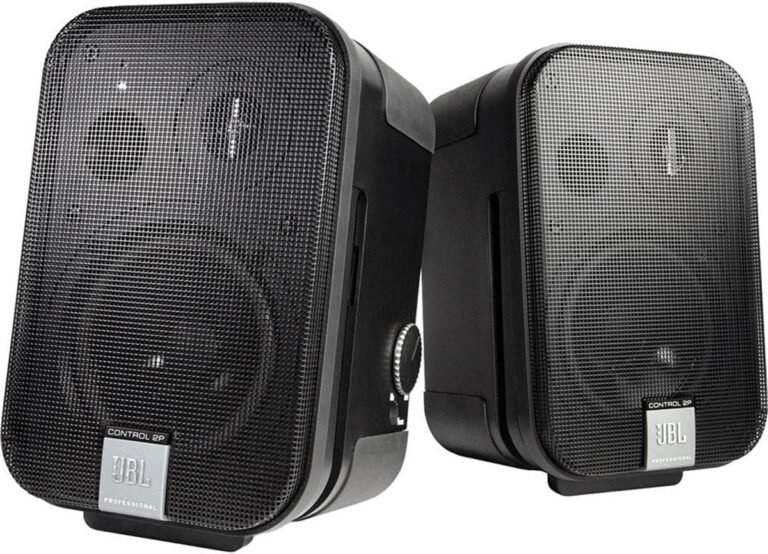 JBL Skilled Management 2P Compact Powered Monitor, Grasp and Extension Audio system (C2PS), Black, 9.3″ x W 6.3″ x D 5.6″