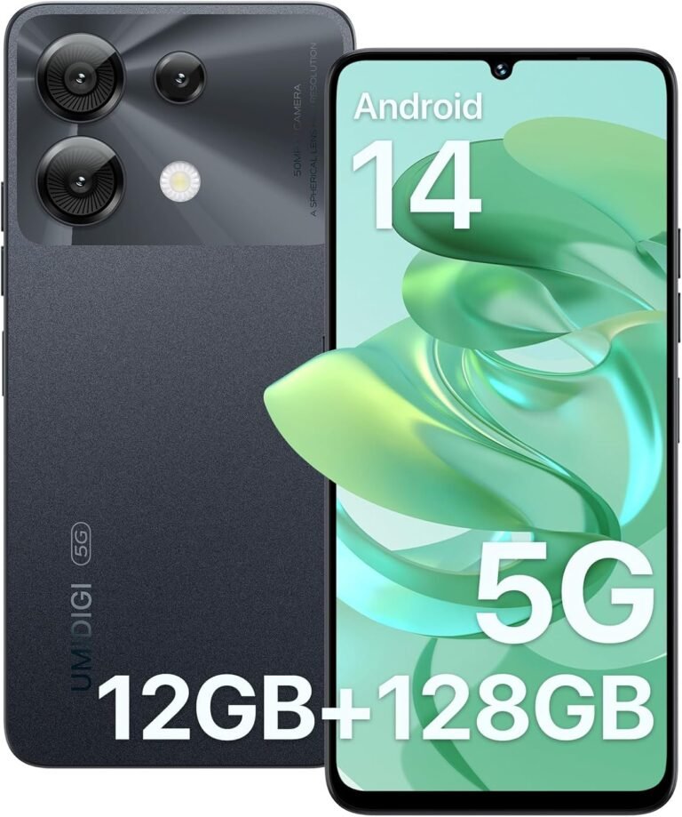 UMIDIGI G9 5G Cell Telephone, Android 14 Unlocked Telephones, 12(6+6) GB +128GB/1TB TF Develop, 5G Twin SIM, 50MP Digital camera, 6.75″ HD+ 90Hz Show, AI Face & Fingerprint Unlock, 5000mAh Android Telephone Black