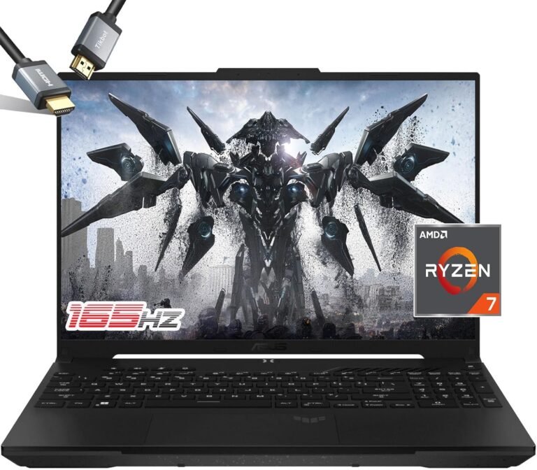 ASUS TUF Gaming Laptop computer Ryzen7 7735HS – A16 WUXGA 165Hz 100% sRGB – AMD Radeon RX7600S Beat RTX3060 – Backlit Keyboard – Thunderbolt4 – Wi-Fi6 – HDMI Cable (64GB DDR5 RAM |2TB PCIe SSD)