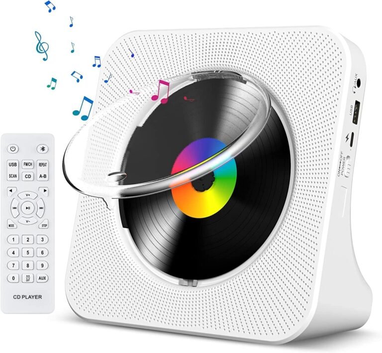 Gueray CD Participant Transportable Bluetooth Desktop CD Participant for House with Timer Constructed-in HiFi Audio system with LCD Display Show Boombox FM Radio USB Kind-c