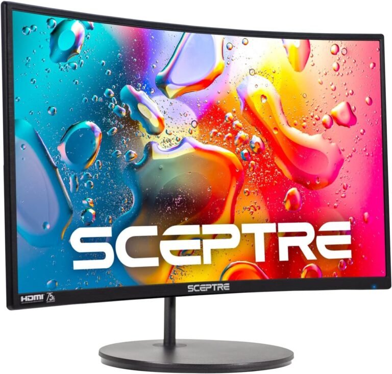 Sceptre Curved 24-inch Gaming Monitor 1080p R1500 98% sRGB HDMI x2 VGA Construct-in Audio system, VESA Wall Mount Machine Black (C248W-1920RN Collection)