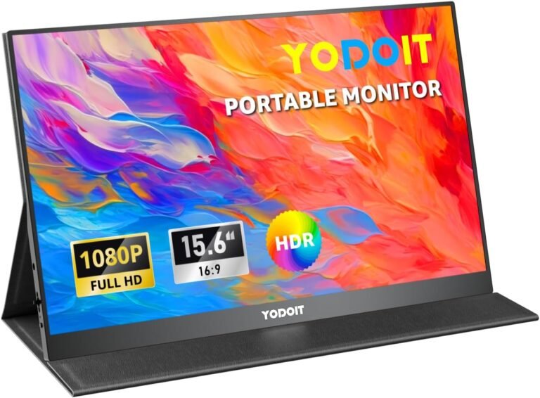 Yodoit Transportable Monitor for Laptop computer 1920×1080 15.6″ FHD Journey Monitor Display IPS Show with USB Sort C Port and Audio system with Good Cowl Steel Monitor Appropriate with PC, MacBook, Xbox (Black)
