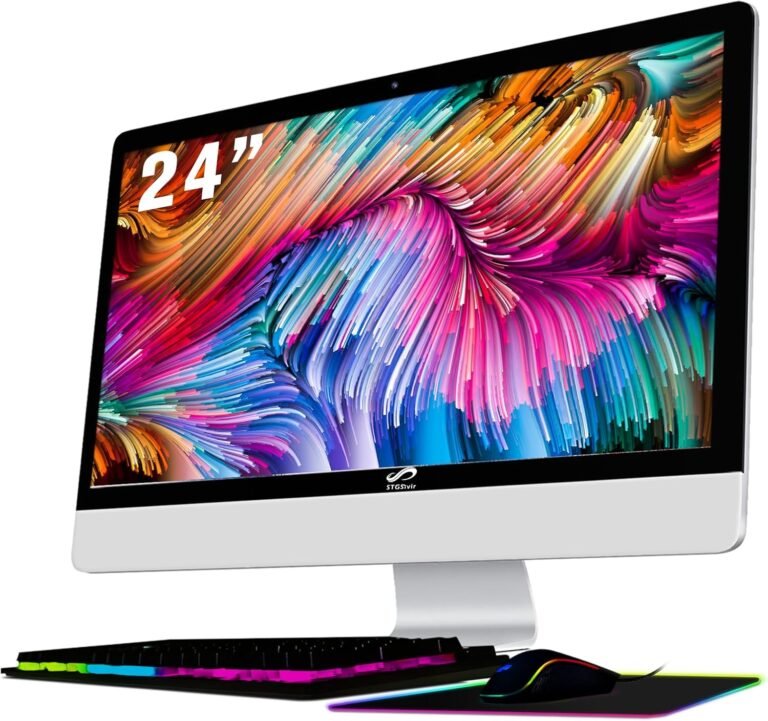 All-in-One Desktop, 24″ FHD Show, Intel Core i5-8500T as much as 3.5GHz, 16G DDR4 Reminiscence, 512G SSD, WiFi 5, Bluetooth, RGB Keyboard & Mouse & Mouse Pad, Home windows 11 House