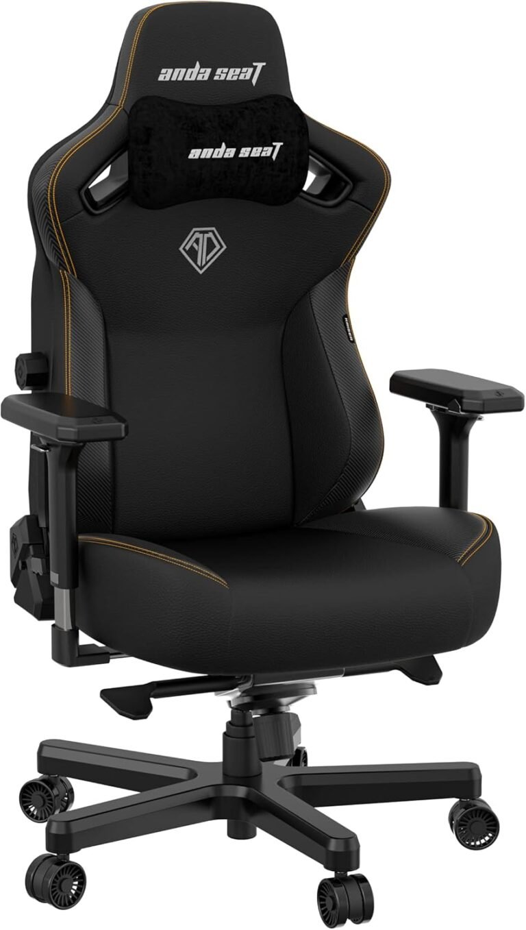Anda Seat Kaiser 3 Giant Gaming Chair for Adults – Ergonomic Black Leather-based Gaming Chairs with Lumbar Help, Snug Neck Help Workplace Chair