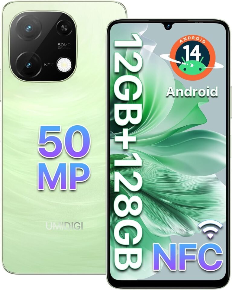 UMIDIGI G9C Android 14 Unlocked Cellphone,Octa-core 12GB +128GB Increase 1TB Unlocked Smartphone,6.75″ HD+ 90Hz,5000mAh Battery,50MP Digicam,Wi-Fi 2.4G/5G,GPS,BT 5.4,NFC,AI Face Unlock,Guarantee,Inexperienced