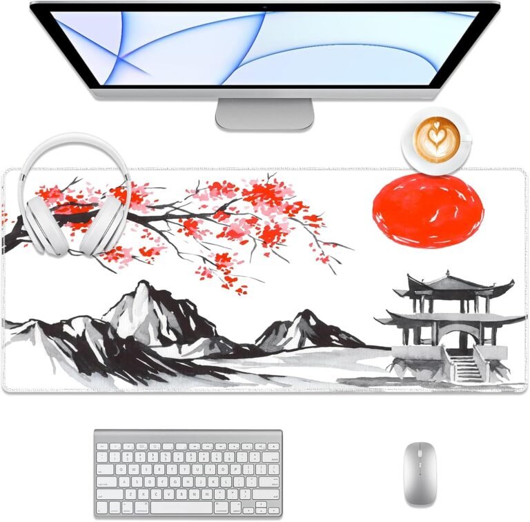 Solar and Pavilion Desk Pad, Stitched Edges Mouse Pad, Giant Workplace Desk Mat, Non-Slip Gaming Mouse Pad, Laptop computer Desk Pad, Desk Writing Pad for Workplace and House