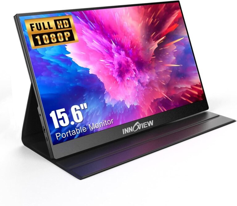 InnoView Moveable Monitor, 15.6 Inch FHD 1080P Customary HDMI USB C Second Exterior Monitor for Laptop computer, Desktop, MacBook, Telephones, Pill, PS5/4, Xbox, Swap, Constructed-in Speaker with Protecting Case