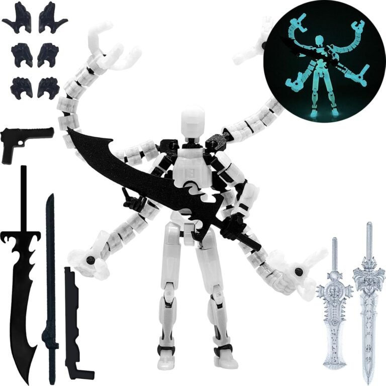 Meeting Accomplished T13 Motion Determine 3D Printed Multi-Jointed Movable T 13 Fortunate 13 Dummy 13 Nova 13 Robotic 13 Motion Determine Desktop Decorations for Sport Lovers (Night time Mild, 5.5 Inch)