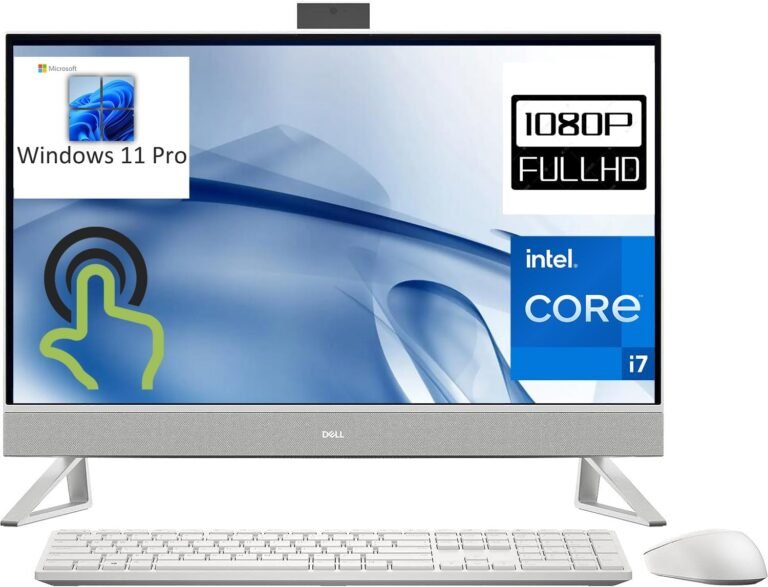 Dell Inspiron 27 7720 All-in-One 27″ Touchscreen FHD Enterprise AIO Desktop Pc, thirteenth Gen Intel 10-Core i7-1355U, 32GB DDR4 RAM, 1TB PCIe SSD, GeForce MX550, WiFi 6E, White, Home windows 11 Professional