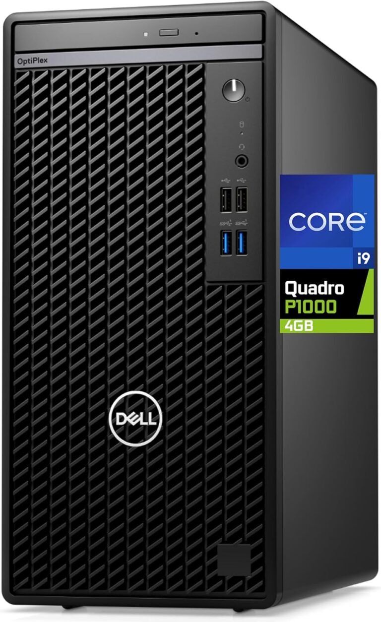 Dell 7010 Optiplex Tower, Intel Core i9-12900K, 64GB RAM, 2TB NVMe SSD, Nvidia Quadro P1000 4GB DDR5 Graphics, HDMI, USB C, DVDRW, Wi-Fi, Home windows 11 Professional, Desktop Laptop, Black
