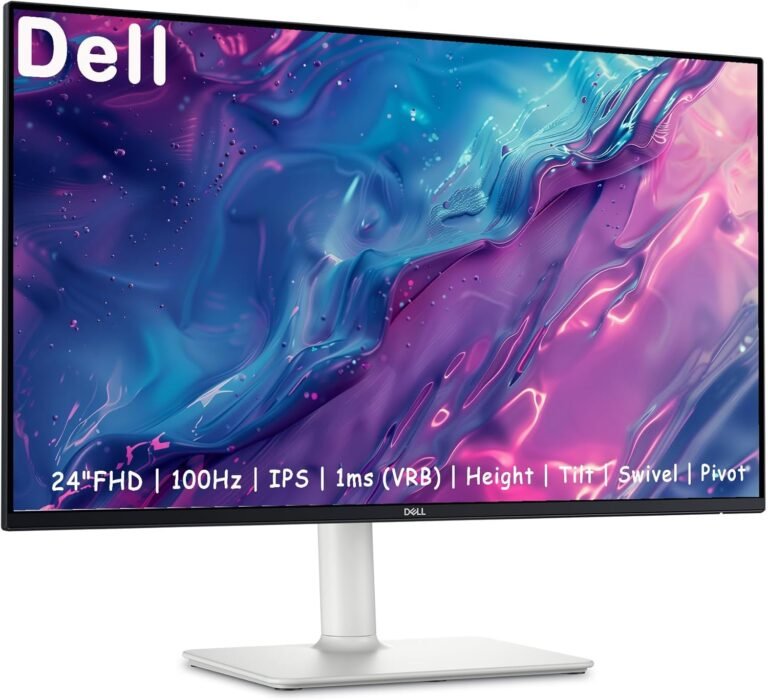 Dell Latest 24 inch Monitor, LED FHD – 100Hz Refresh Fee 15001 Distinction Ratio, AMD FreeSync – VESA, Built-in 2x5W Speaker, HeightTiltSwivelPivot, 2 x HDMI, Black, white