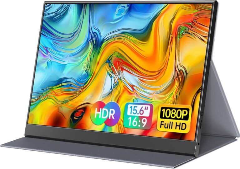 15.6inch Moveable Monitor,1080P USB-C HDMI Second Exterior Monitor for Laptop computer,PC,Mac Cellphone,PS,Xbox,Swich,IPS Extremely-Skinny Zero Body Gaming Monitor/Premium Sensible Cowl