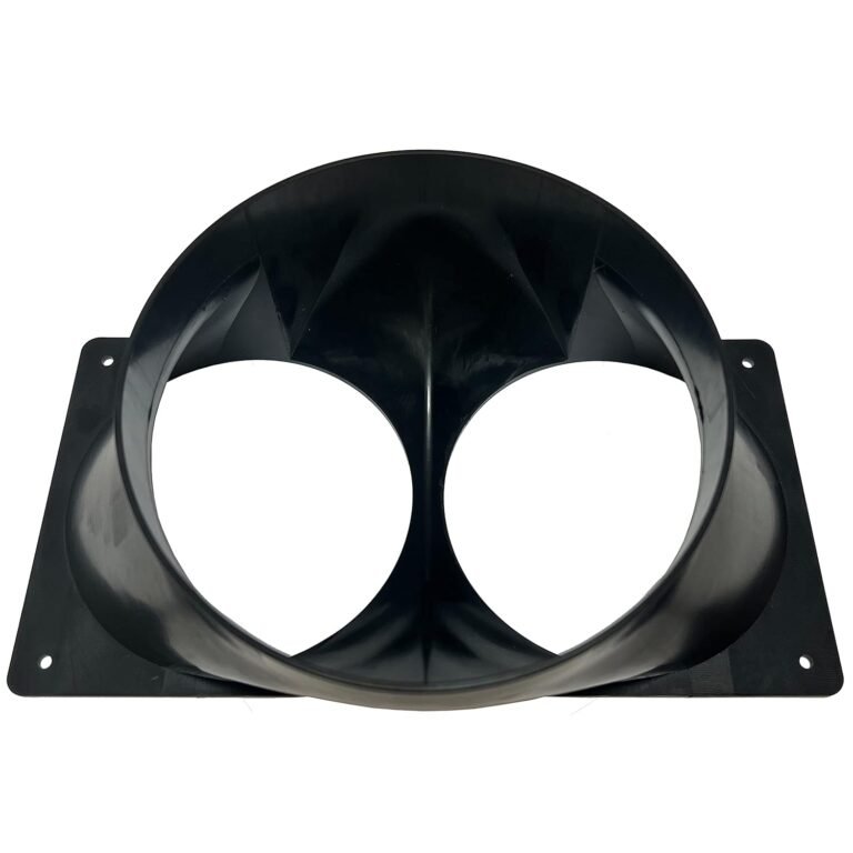 Antminer S19 T19 S17 T17 Double Fan Shroud 6 Inch Outlet to 2X 4 Inch Spherical ASIC Miner Air Cooling Duct 2X 120mm USA Made (1)