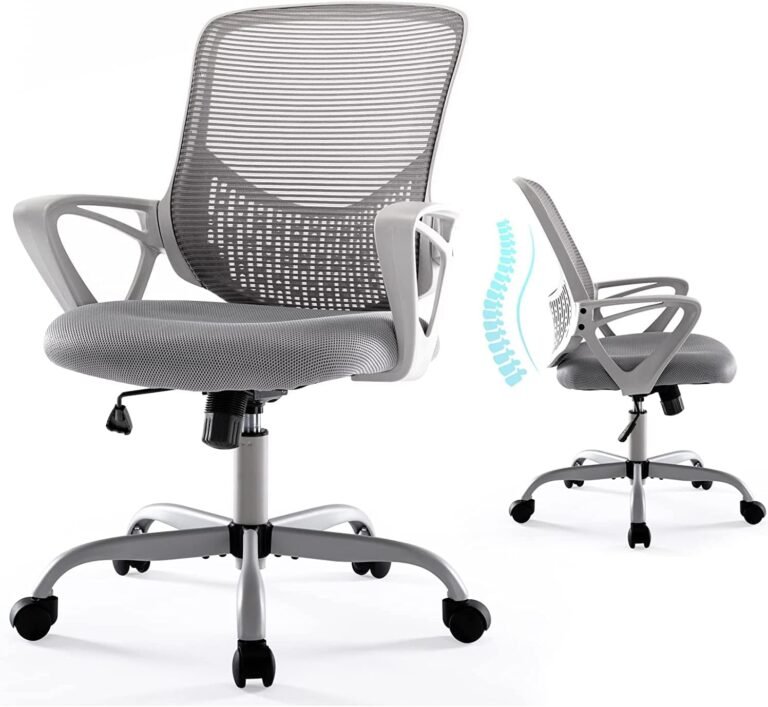Workplace Chair Ergonomic Pc Chair Mesh Again Desk Chair Mid Again Activity Chair with Armrests/Top Adjustable for House Workplace Gaming