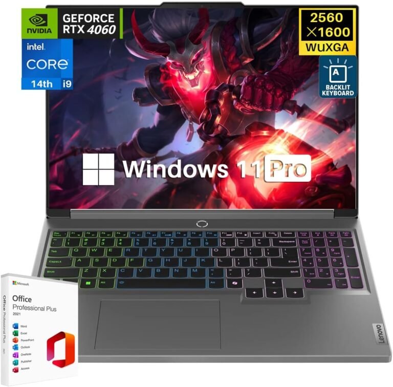 Lenovo Legion 5i Gaming Laptop computer, 16″ WQXGA 165Hz 350-Nits, Intel 24-Core i9-14900HX As much as 5.80 GHz, 32GB DDR5, 1TB SSD, GeForce RTX 4060, Backlit KB, WiFi 6E, Home windows 11 Professional & Lifetime Microsoft Workplace