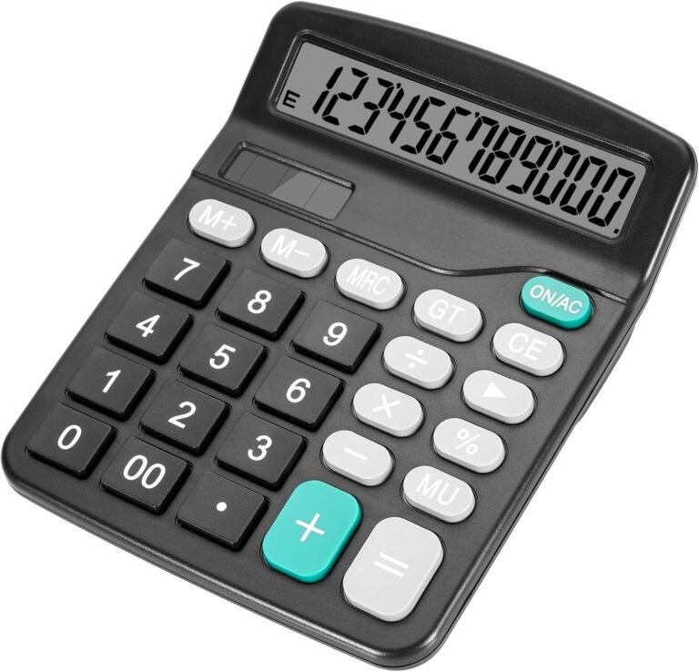 Desktop Calculator with Large Buttons, Twin Energy Supply, Photo voltaic and Battery, Giant Show Display – Excellent for Workplace, Academics, and College students (Black)