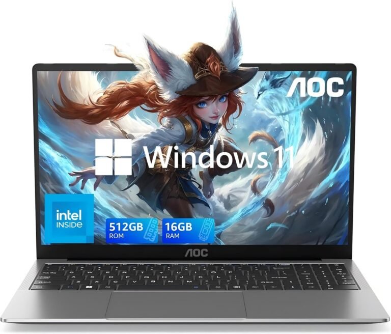 AOC 15.6″ Laptop computer, Intel Quad-Core Processor (As much as 3.6GHz), 16GB RAM, 512GB SSD, Home windows 11 Laptops Pc, FHD Display screen, Webcam, Mild&Skinny, Steel Shell, HDMI, Sort-C, USB3.2 (2024 Flagship)