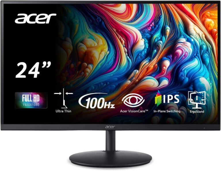 Acer SH242Y Ebmihx 23.8″ FHD 1920×1080 Dwelling Workplace Extremely-Skinny IPS Laptop Monitor AMD FreeSync 100Hz Zero Body Peak/Swivel/Tilt Adjustable Stand Constructed-in Audio system HDMI 1.4 & VGA Port