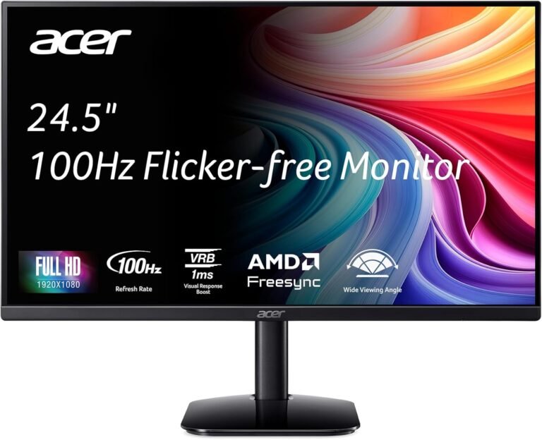 acer KB252Q E0bi 24.5″ IPS Full HD (1920 x 1080) Zero-Body Gaming Workplace Monitor AMD FreeSync Know-how As much as 100Hz Refresh 1ms (VRB) Low Blue Gentle Tilt HDMI & VGA Ports