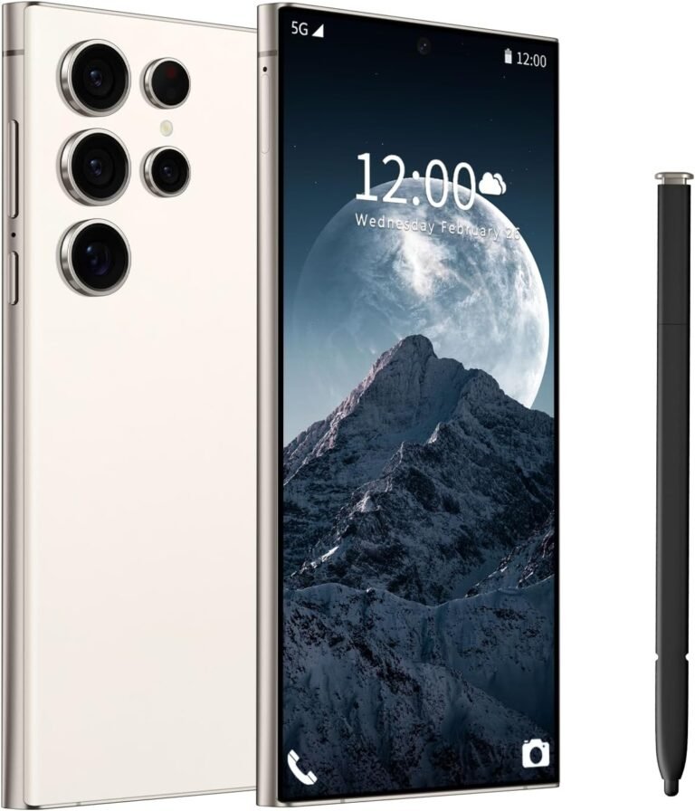 I24 Extremely 5G Unlocked Telephones, Inbuilt Pen, Smartphone Battery 6800mAh 6.8″ HD Display screen Unlocked Cell Telephone, 6+256GB Android13 with 128G Reminiscence Card, Face ID/Fingerprint Lock/GPS (White)