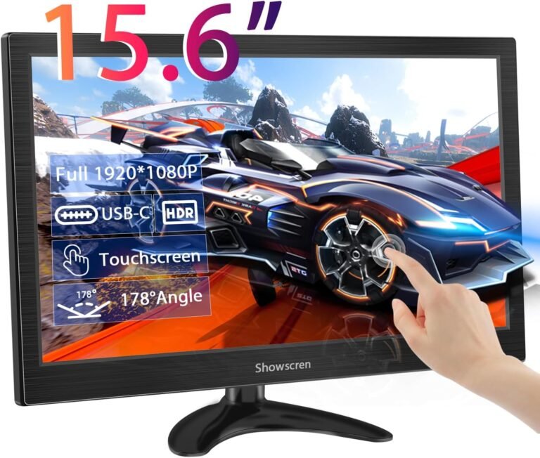 PC Monitor 15.6 Inch Touchscreen Transportable Monitor HDR 1920×1080 100% sRGB HDMI/USB-C IPS Desktop Monitor with Audio system, for PC/Laptop computer/PS4-5/Swap, Multi-Goal Stand, VESA