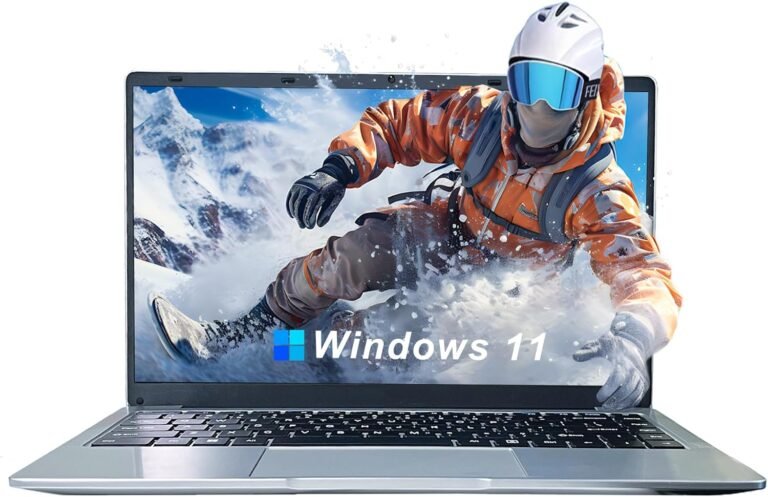 Home windows Laptop computer Laptop, 14.1 Inch Quad Core Laptop computer Pocket book Home windows 11 Conventional Laptop computer Computer systems with 6GB DDR4 256GB SSD 2.4/5G WiFi BT4.0 HDMI USB 3.0, Giant Battery Capability