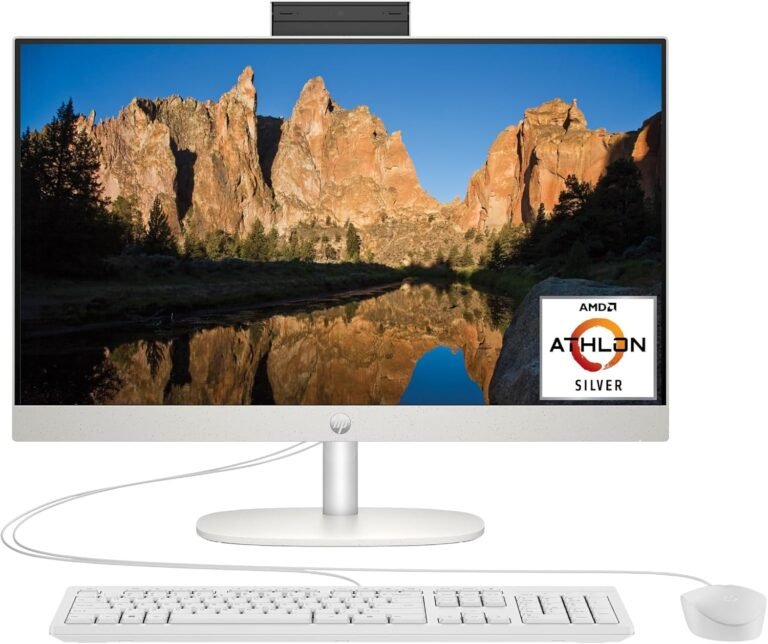 HP 23.8 inch All-in-One Desktop PC, FHD Show, AMD Athlon Silver 7120U, 8 GB RAM, 256 GB SSD, AMD Radeon Graphics, Home windows 11 House, 24-cr0010 (2023)