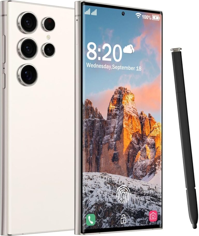 C24 Extremely 5G Unlocked Smartphone,6GB+256GB Totally Unlocked Cell Android 13 with 128GB Reminiscence Card Cell Cellphone,Battery 6800mAh 6.8″ HD Display screen Inbuilt Pen The Face ID/5G/Fingerprint Lock/GPS (White)